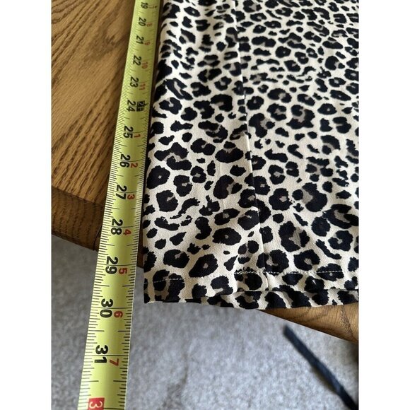 Classic Concepts Brown Beige Wide Leg Animal Print Belted Trouser Pants Office L - Picture 11 of 12